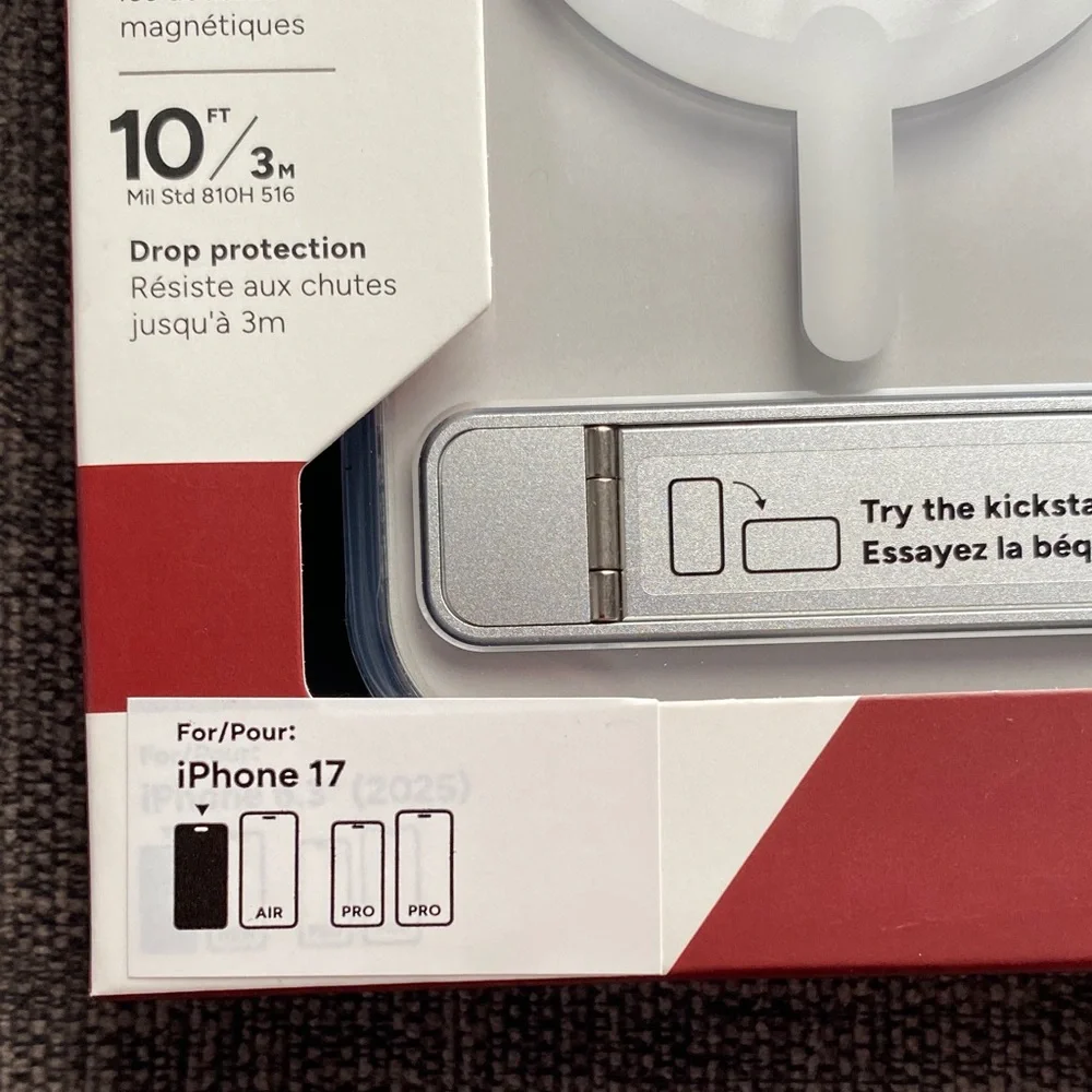 ZAGG Clear Case with Kickstand for iPhone 17 - Transparent White